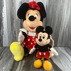 Vintage Minnie Mouse and Small Mickey Mouse Plush